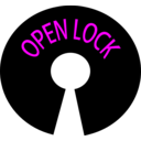 download Logo Open Lock clipart image with 180 hue color