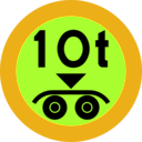 download 10 Ton Payload Sign clipart image with 45 hue color