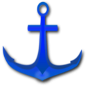 download Golden Anchor clipart image with 180 hue color