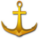 download Golden Anchor clipart image with 0 hue color