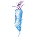 download Half Long Carrot clipart image with 180 hue color
