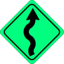 download Curves Ahead Sign clipart image with 90 hue color