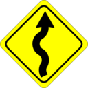 download Curves Ahead Sign clipart image with 0 hue color