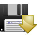 download Floppy Disk Download Icon clipart image with 180 hue color