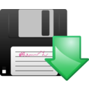download Floppy Disk Download Icon clipart image with 270 hue color