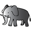 download Elephant clipart image with 0 hue color