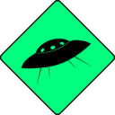 download Caution Ufo clipart image with 90 hue color