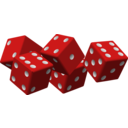 download Five Red Dice clipart image with 0 hue color
