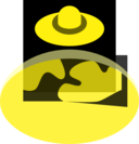 Yellow Black Ufo Over Planet 16px Icon