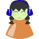 download Cute Girl With Headphone clipart image with 45 hue color