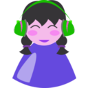 download Cute Girl With Headphone clipart image with 270 hue color