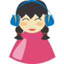 download Cute Girl With Headphone clipart image with 0 hue color
