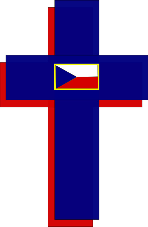 Cross And Czech Flag