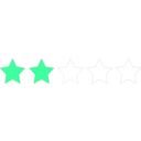 download Two Star Rating clipart image with 90 hue color