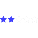 download Two Star Rating clipart image with 180 hue color