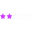 download Two Star Rating clipart image with 225 hue color