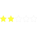 download Two Star Rating clipart image with 0 hue color