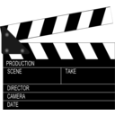 download Movie Clapperboard clipart image with 225 hue color