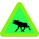 download Warning Moose Roadsign clipart image with 90 hue color