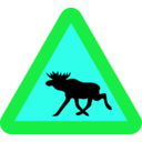 download Warning Moose Roadsign clipart image with 135 hue color