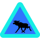 download Warning Moose Roadsign clipart image with 180 hue color