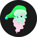 download Santa Head clipart image with 135 hue color