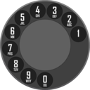download Rotary Dialer clipart image with 135 hue color