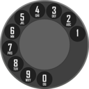 download Rotary Dialer clipart image with 315 hue color