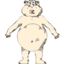 download Goofy Naked Fat Guy clipart image with 0 hue color