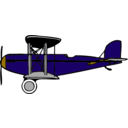 download Blue Biplane With Red Wings clipart image with 45 hue color