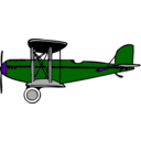 download Blue Biplane With Red Wings clipart image with 270 hue color