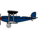 download Blue Biplane With Red Wings clipart image with 0 hue color