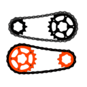 download Bicycle Chain Vector clipart image with 135 hue color