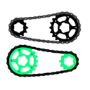 download Bicycle Chain Vector clipart image with 270 hue color