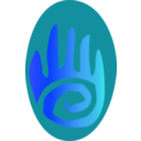 download Hand Icon clipart image with 180 hue color