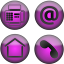 download Four Contact Icons clipart image with 180 hue color