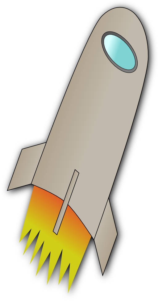 Space Rocket Whit Fire