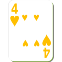 download White Deck 4 Of Hearts clipart image with 45 hue color