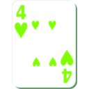 download White Deck 4 Of Hearts clipart image with 90 hue color