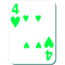 download White Deck 4 Of Hearts clipart image with 135 hue color