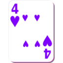 download White Deck 4 Of Hearts clipart image with 270 hue color
