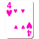 download White Deck 4 Of Hearts clipart image with 315 hue color