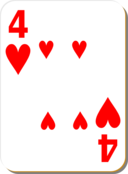 White Deck 4 Of Hearts