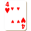 download White Deck 4 Of Hearts clipart image with 0 hue color