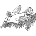 download Coloring Book Willow Goldfinch clipart image with 270 hue color
