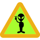 download Warning For Aliens clipart image with 45 hue color