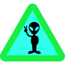 download Warning For Aliens clipart image with 135 hue color