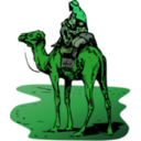download Camel With Rider clipart image with 90 hue color