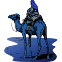 download Camel With Rider clipart image with 180 hue color