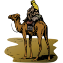 download Camel With Rider clipart image with 0 hue color